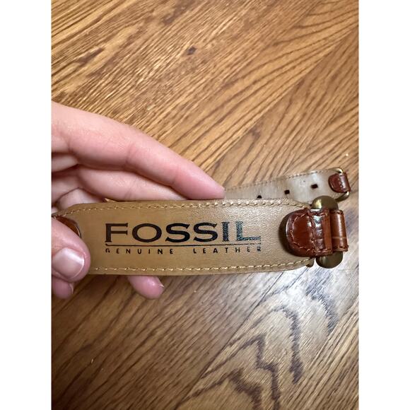 Vintage Fossil Brown Leather Belt Size Medium - Picture 7 of 7